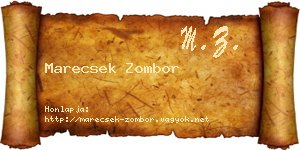 Marecsek Zombor névjegykártya